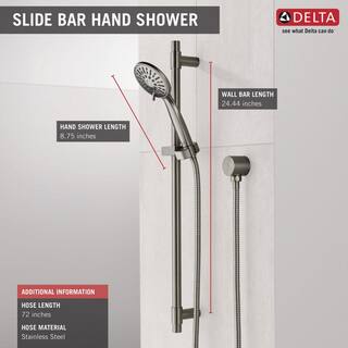 Delta 4-Spray Patterns 1.75 GPM 3.88 in. Wall Mount Handheld Shower Head in Stainless 51361-SS