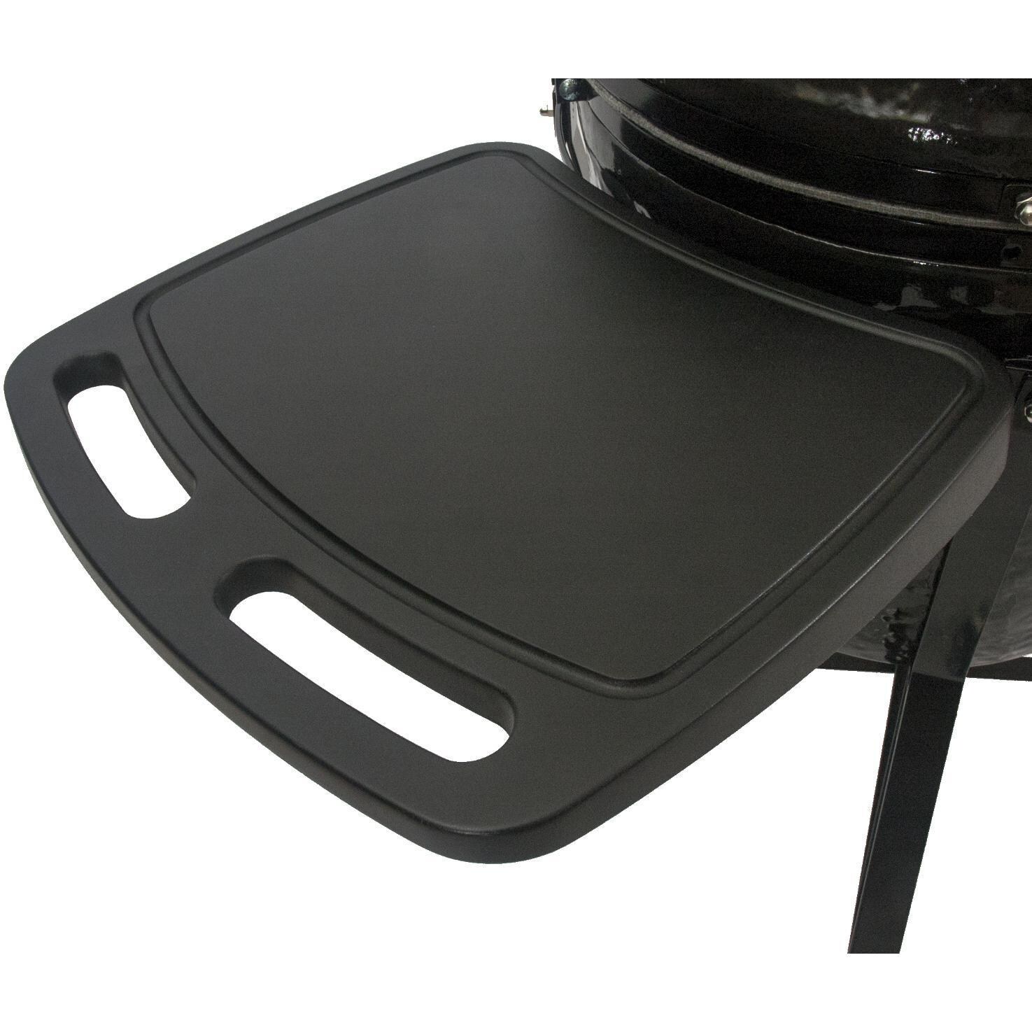 Primo All-In-One Oval Junior 200 Ceramic Kamado Grill With Cradle， Side Shelves And Stainless Steel Grates