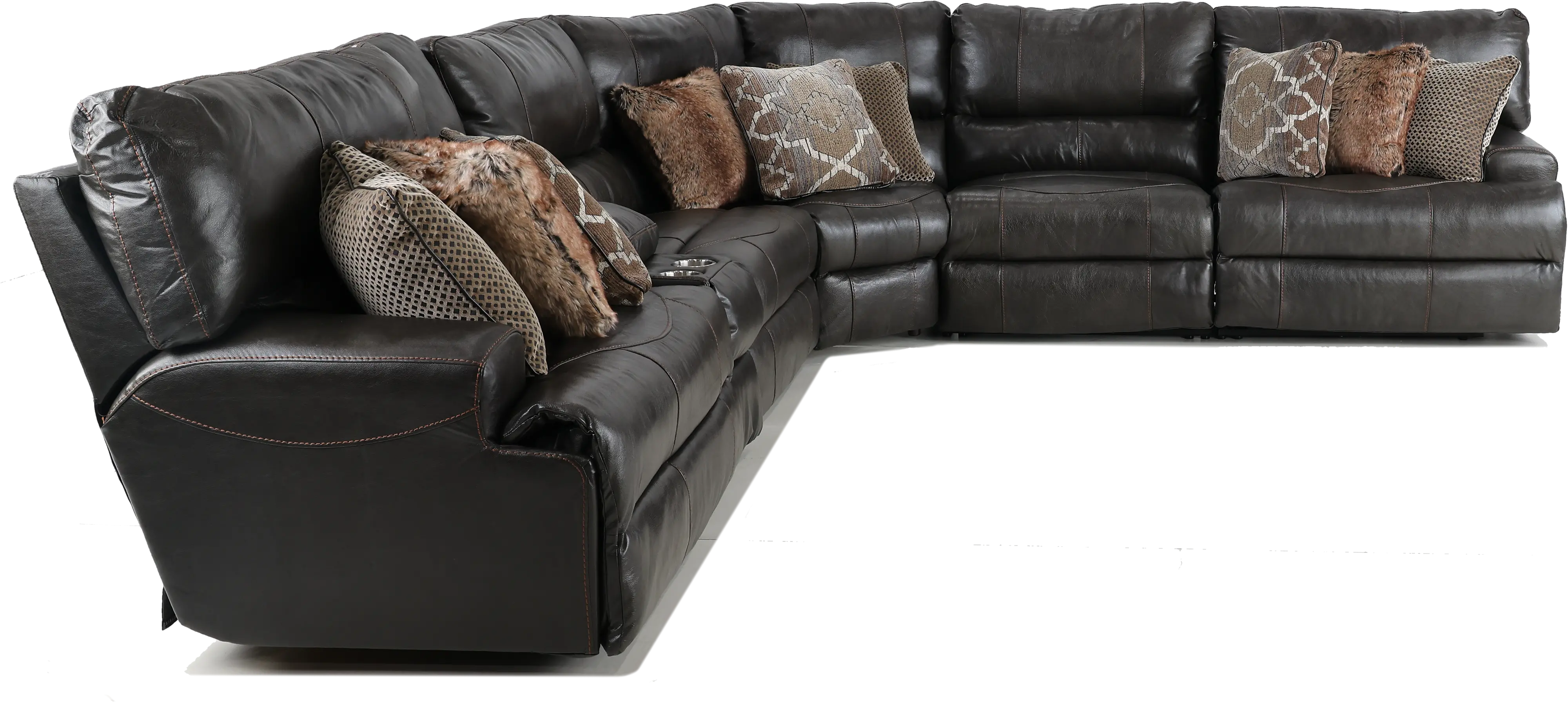 Como Gray 6 Piece Reclining Sectional