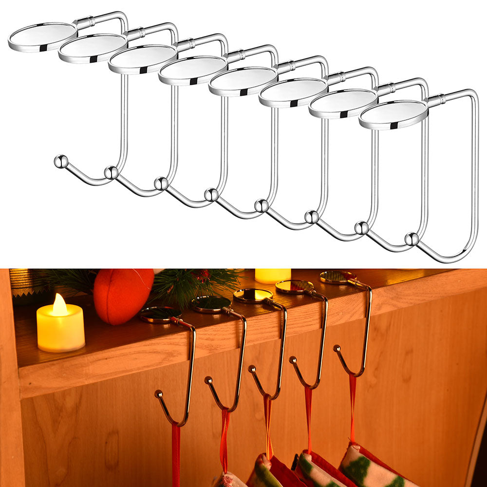 Yescom Christmas Fireplace Stocking Holders Stainless Steel Non-Slip 8 Pack