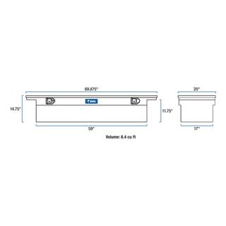 UWS 69 in. Matte Black Aluminum Truck Tool Box with Low Profile (Heavy Packaging) EC10473