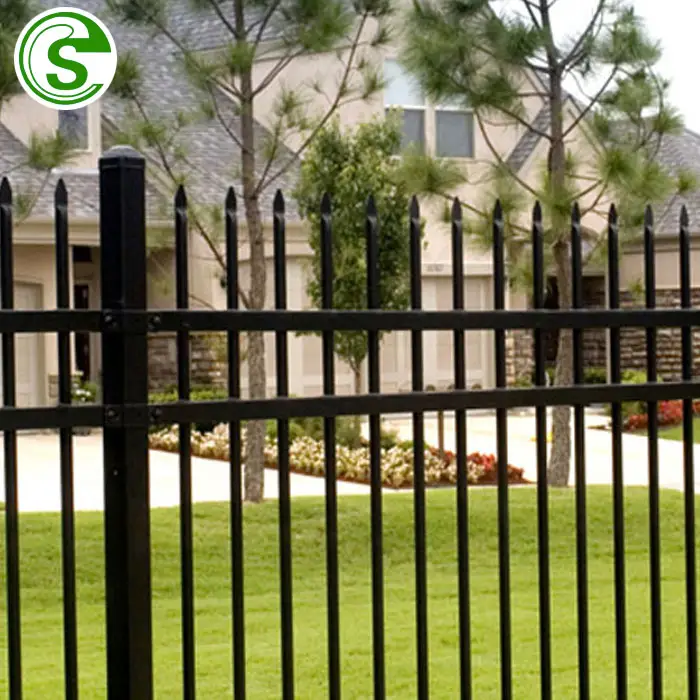 OEM OMD Factory Supply Galvanized Outdoor metal tubular security wrought iron Picket Fence Panels