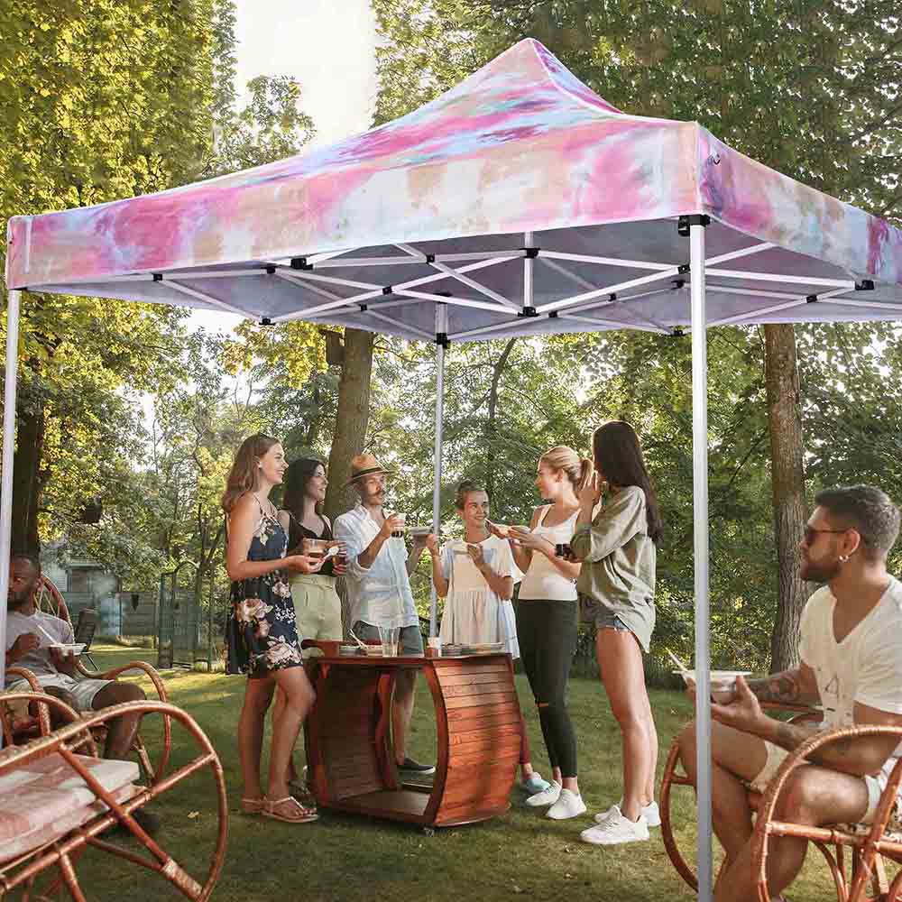 Yescom 10x10 Replacement Canopy Tie-dyed Pink (9.6'x9.6')