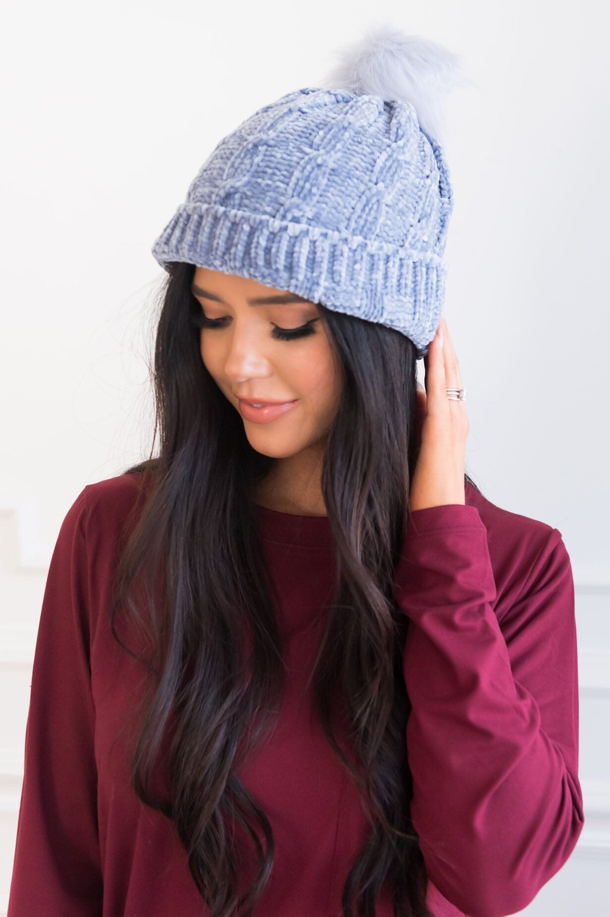 Stay Cozy Chenille Pom Pom Beanie