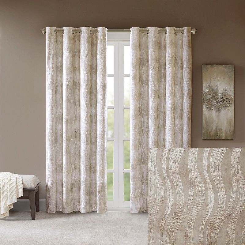 SunSmart Alastair Printed Jacquard 100% Blackout 1 Window Curtain Panel