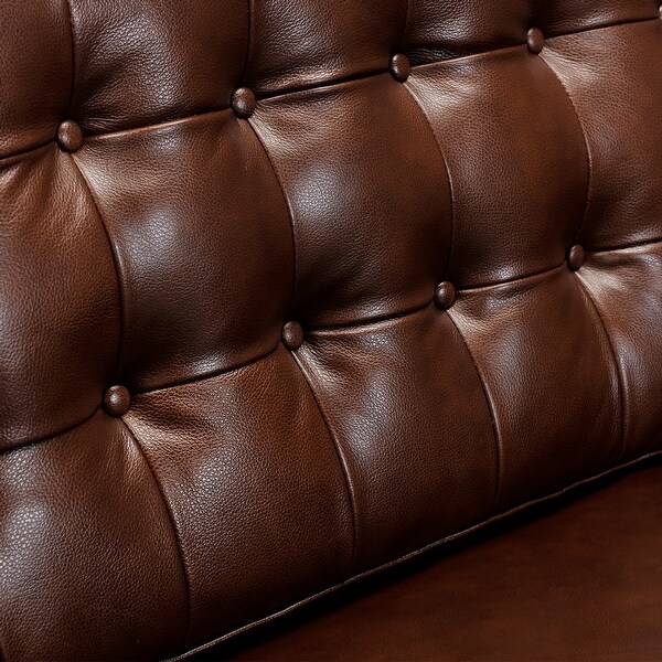 Wesley Chesterfield Power Footrest Leather Sofa