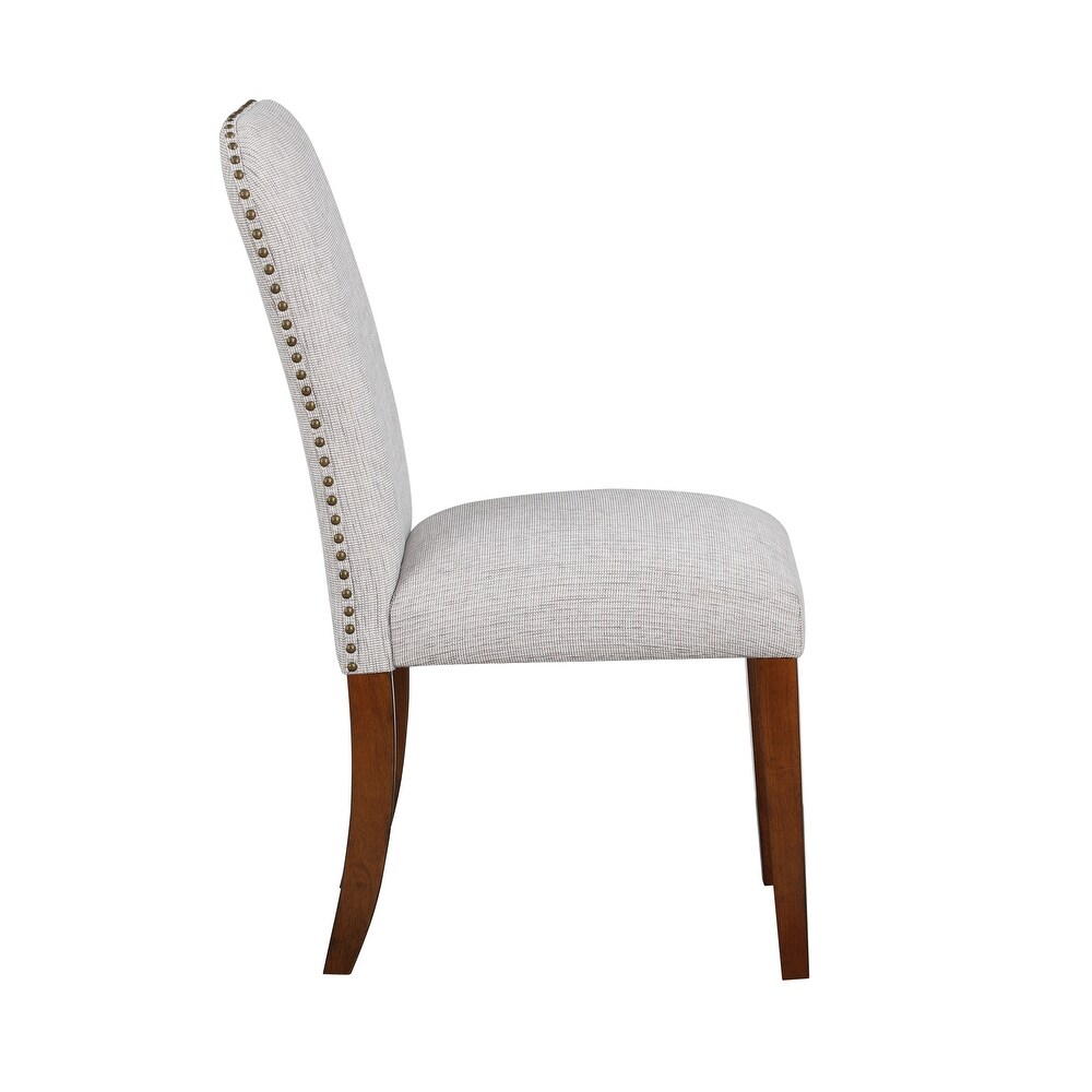 Sea Oat Dining Chair in Performance Fabric with Nail Heads   Set of 2