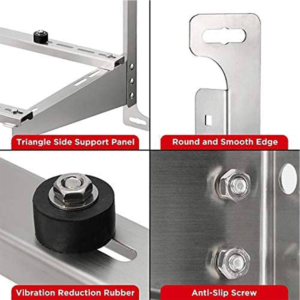 TURBRO Stainless Steel Foldable Wall Mount Bracket Support Condenser up to 600 lbs (7000-36000 BTU) 1 Pair ACS-740L