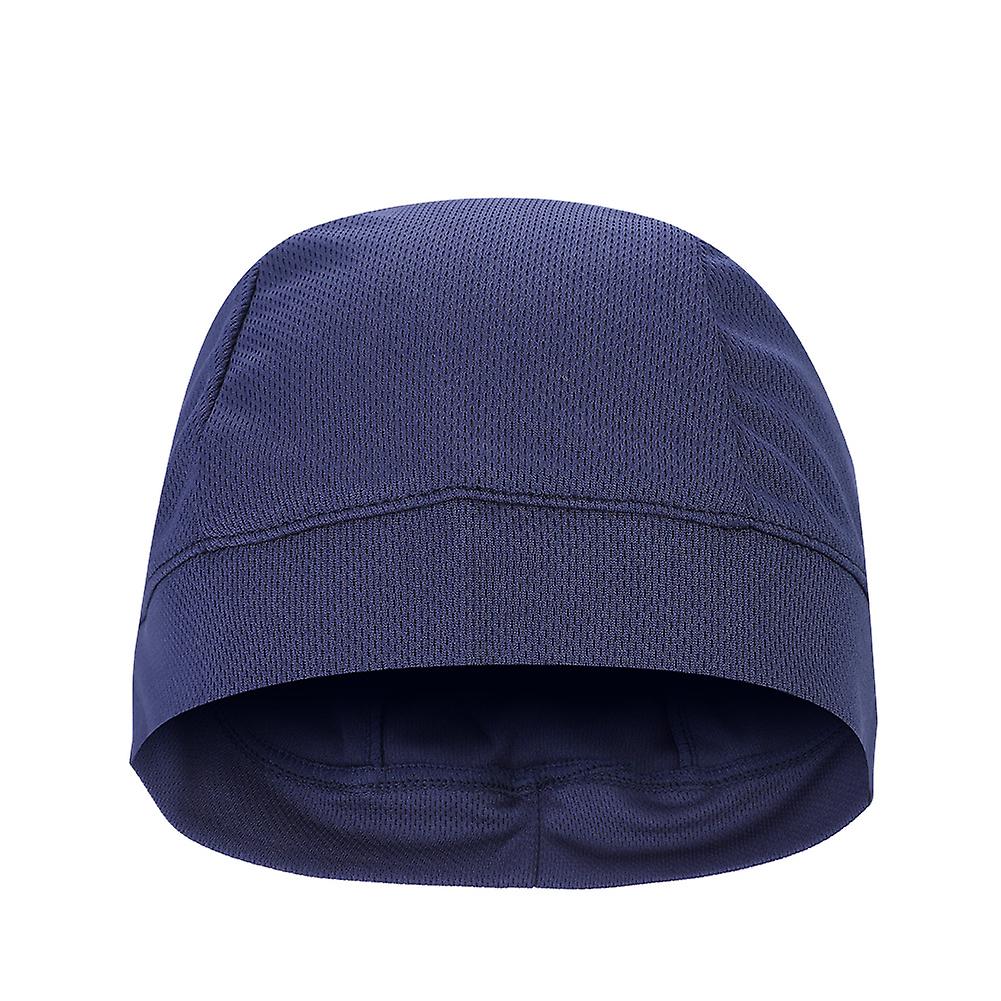 Men Women Under Helmet Liner Cap Outdoor Sport Cycling Bicycle Skull Hat Royal Blue