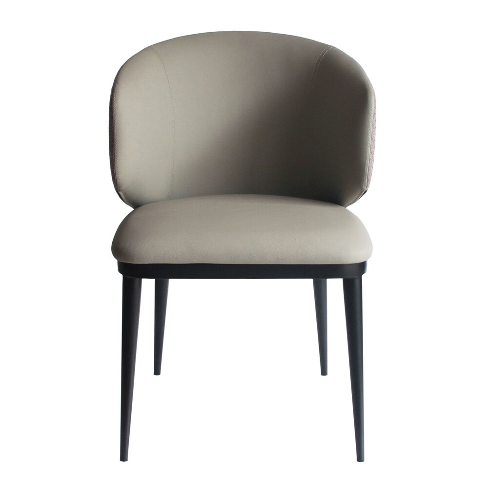 Modrest Caplan Modern Beige Leatherette Dining Armchair