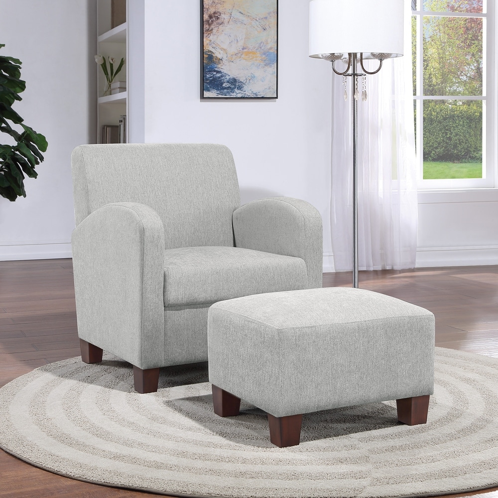 Aiden Chair   Ottoman with Espresso Legs