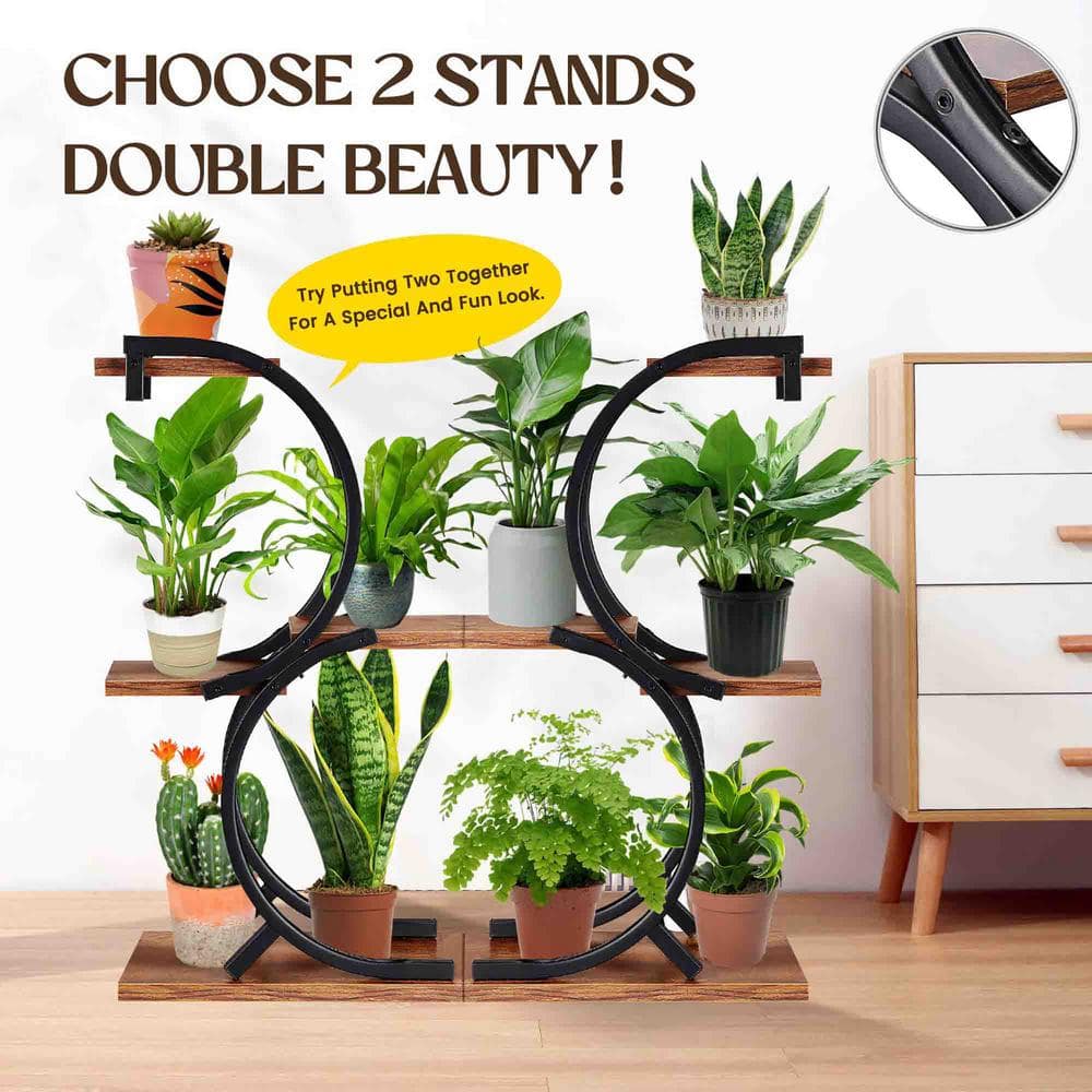 30 in. OutdoorIndoor Brown Metal Plant Stand TG07-KJ002