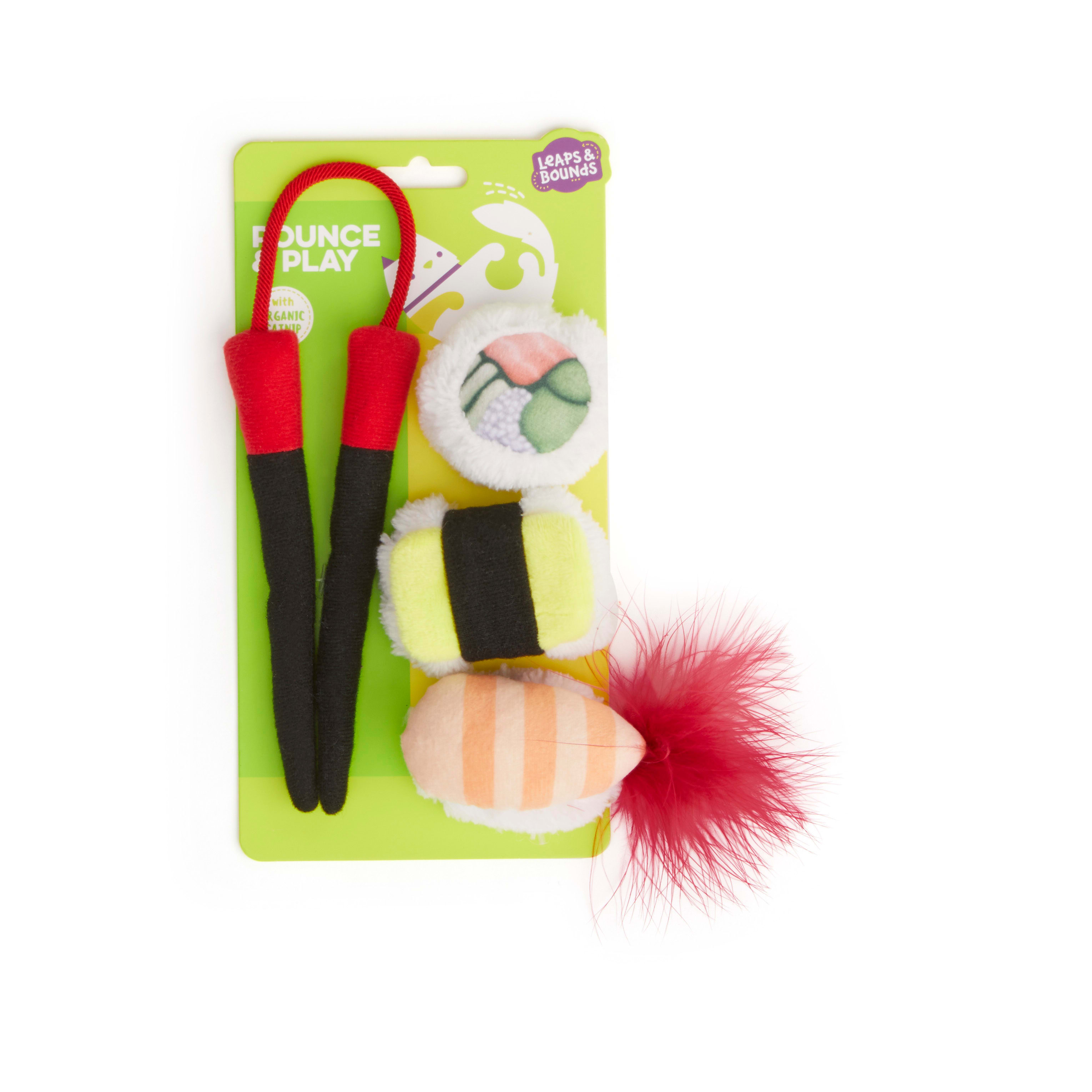 Leaps  Bounds Sushi Bento Box Cat Toy Set