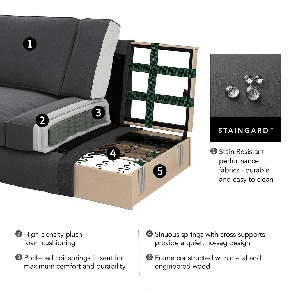 Coventry 113W U Shaped Sectional Couch by Bush Furniture