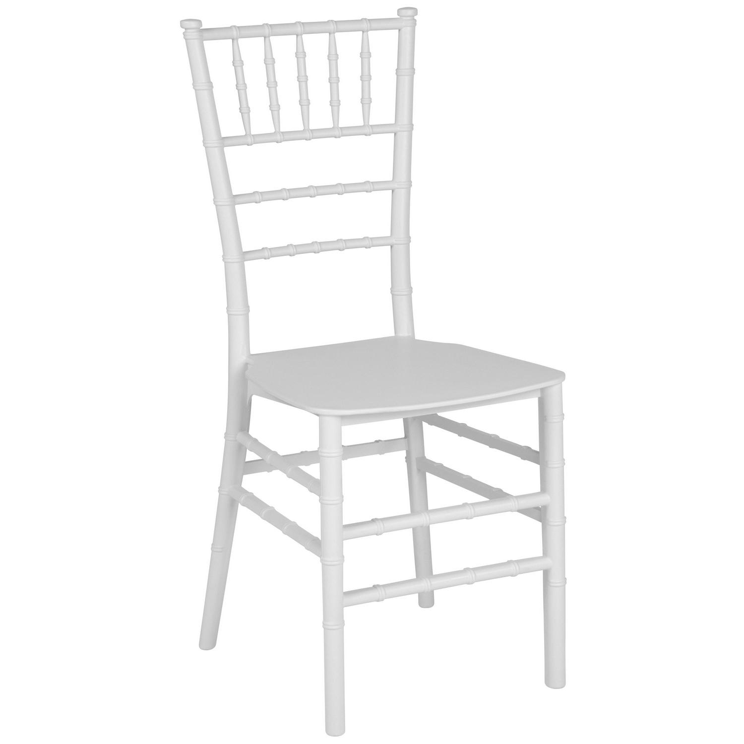 Flash Furniture 2 Pack HERCULES Series White Resin Stacking Chiavari Chair