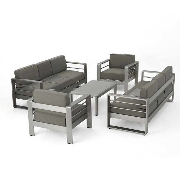 Cape Coral Outdoor Cushioned Aluminum 5pc. Sofa Set by Christopher Knight Home