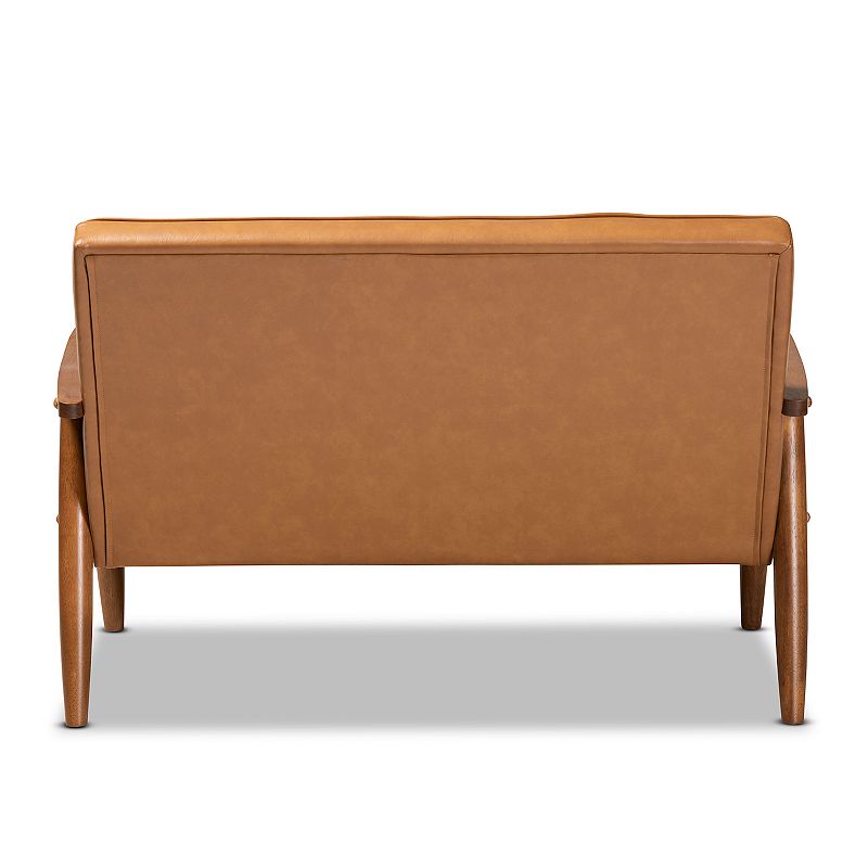 Baxton Studio Sorrento Brown Loveseat