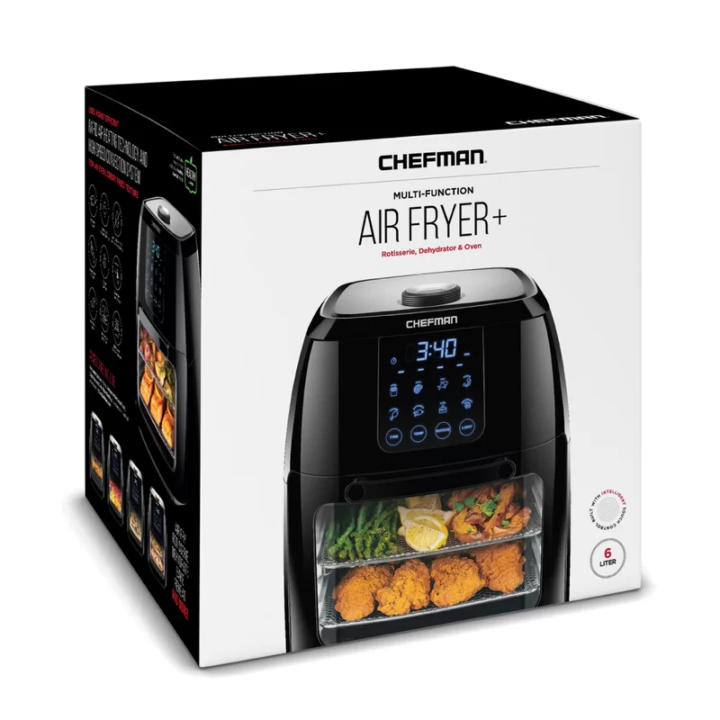 Chefman RJ38-6-RDO 6.3 qt. Black Air Fryer TurboFry