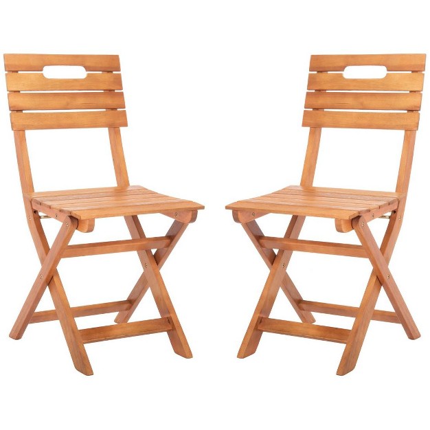 Blison Folding Chairs set Of 2 Natural Safavieh