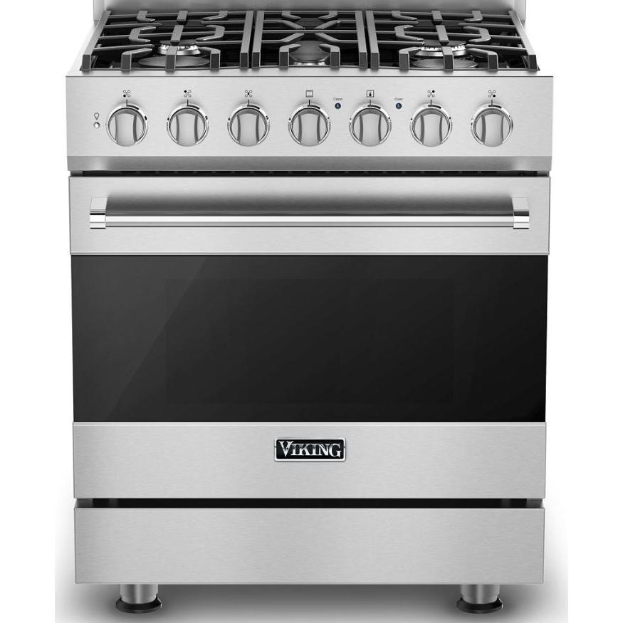 Viking 30-inch Freestanding Dual-Fuel Range with Vari-Speed Dual Flow Convection CRVDR3302-5BSSLP