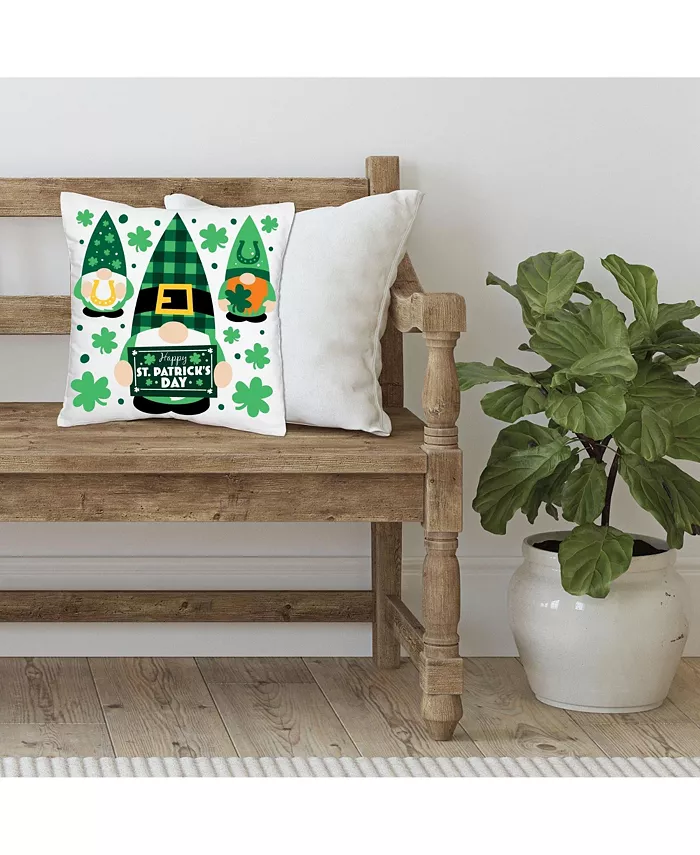 Big Dot of Happiness Irish Gnomes - St. Patrick's Day Cushion Case - Throw Pillow Cover - 16 x 16 In