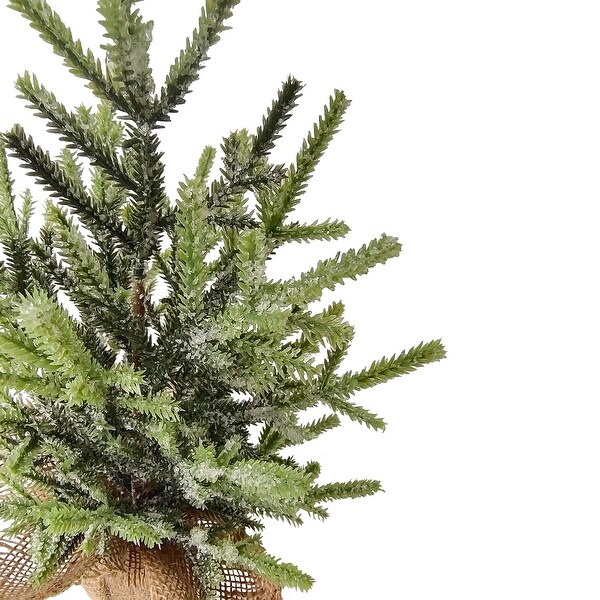 Frosted Ice Pine Artificial Christmas Tree with Jute Base