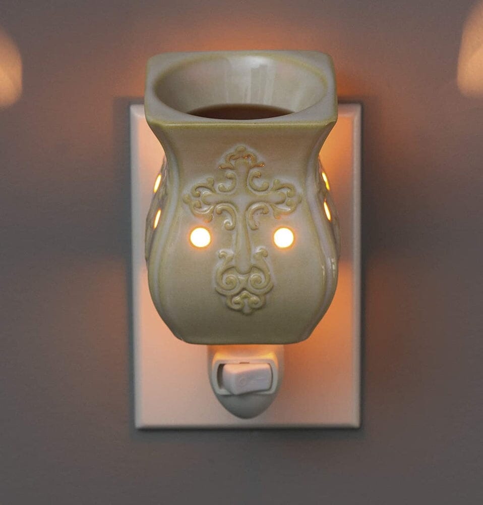 Plug-In Fragrance Wax Melt Warmer (Antique White Ceramic Accent)