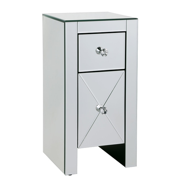 Mirrored Side Table End Table Nightstand with Drawers