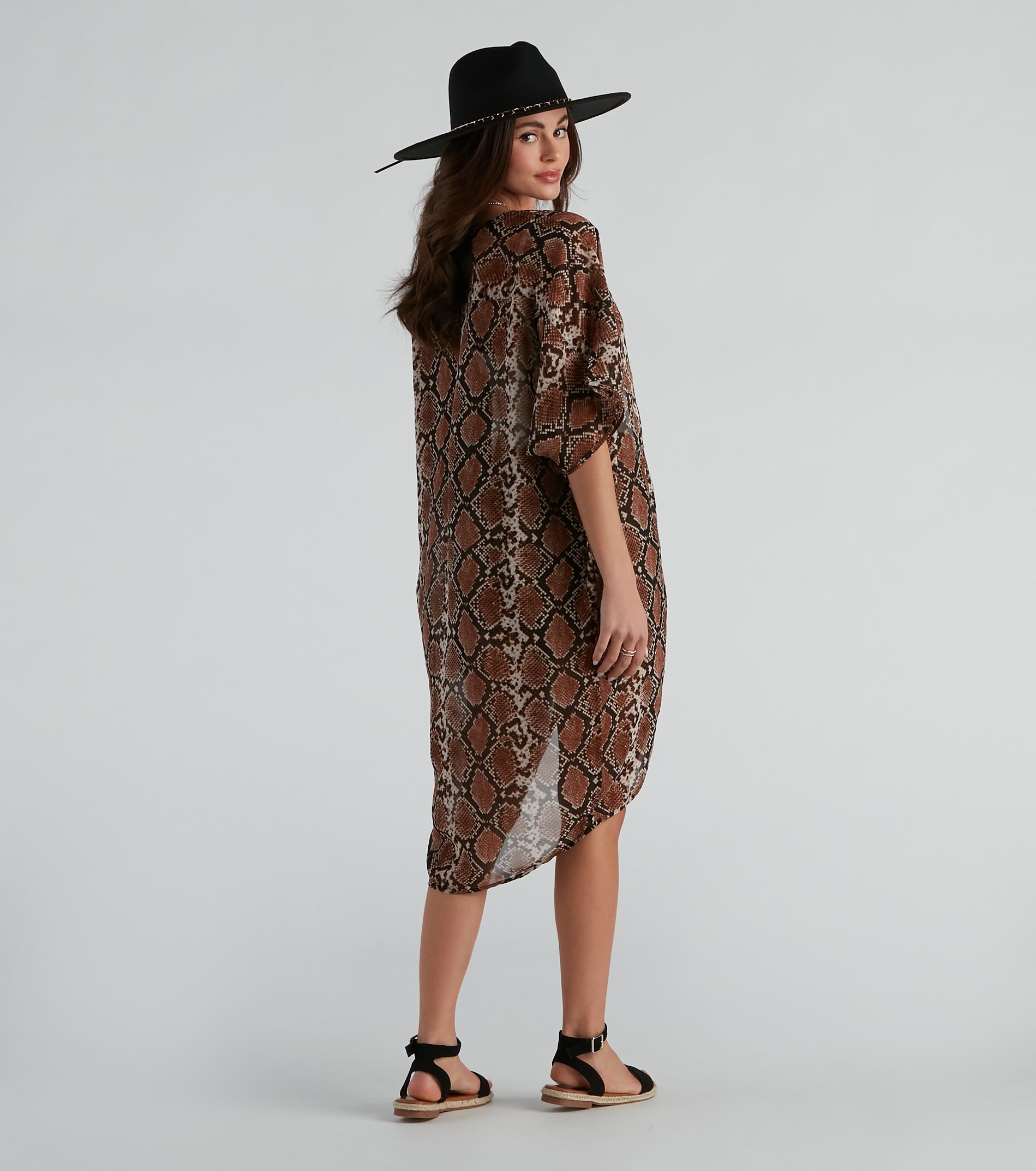 Can't Be Tamed Snake Print Kimono