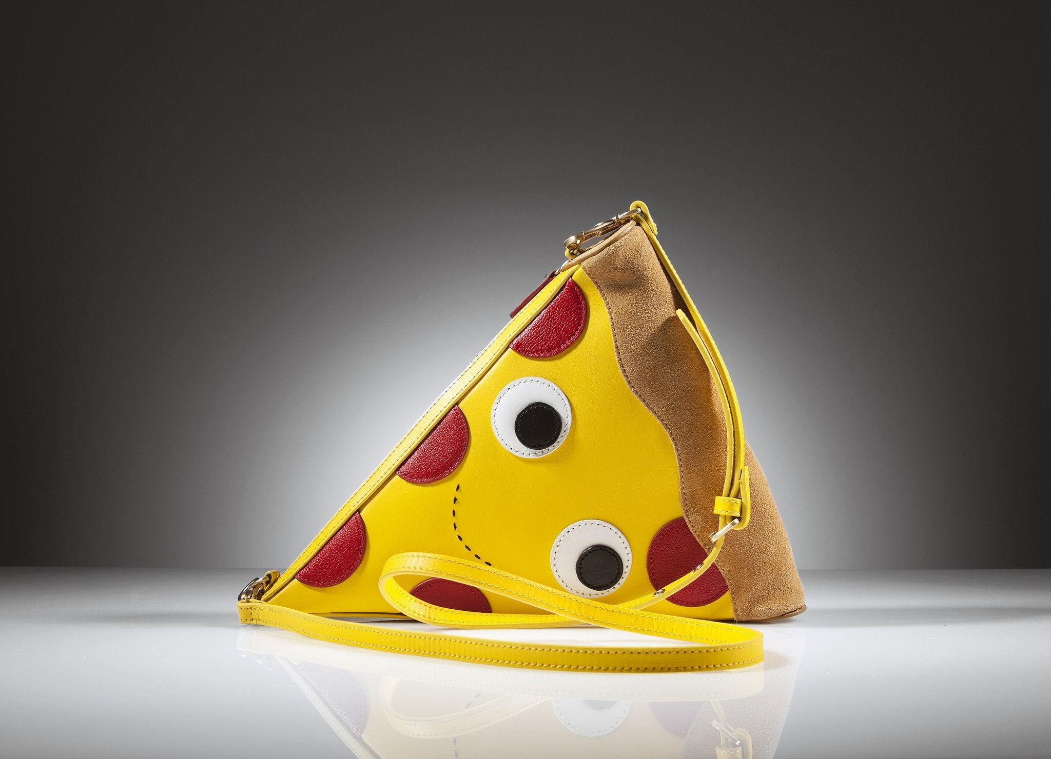 Yummy World Leather Pizza Clutch Purse Bag