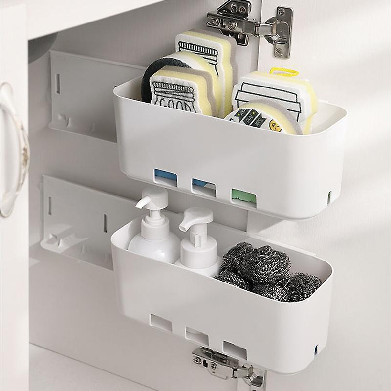 Under Sink Storage Rack Pull Out Cabinet Basket Organisers Plastic Kitchen Organizer Closet Rack Container Home Accessrioes