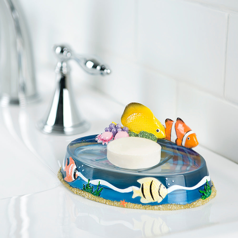 Under The Sea Fish 3-Piece Lotion Dispenser/Toothbrush Holder/Soap Dish Set