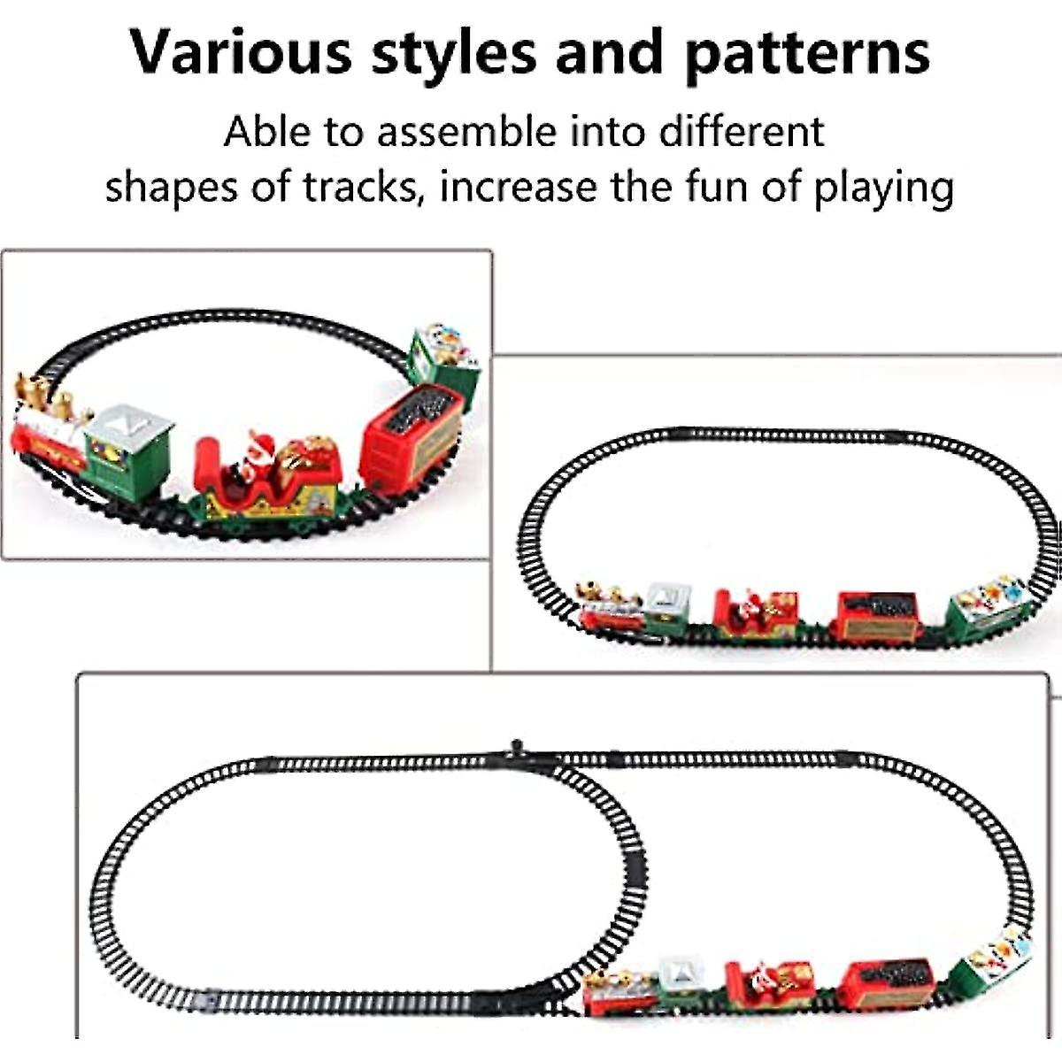 Classic Electric Train Set Kids Gifts 2023 Christmas Railway Train Set  Diy Christmas Electric Train Set | Simulation Train Head With 3 Car Ca