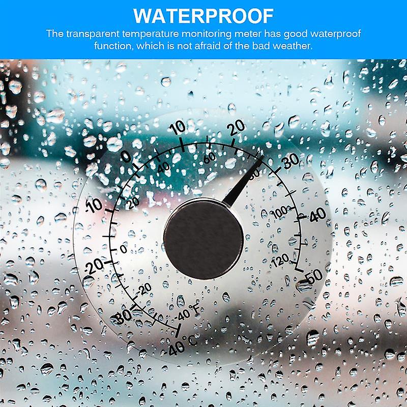 Thermometer Temperature Transparent Clear Outdoor Window Thermometer Clock Weather Tool