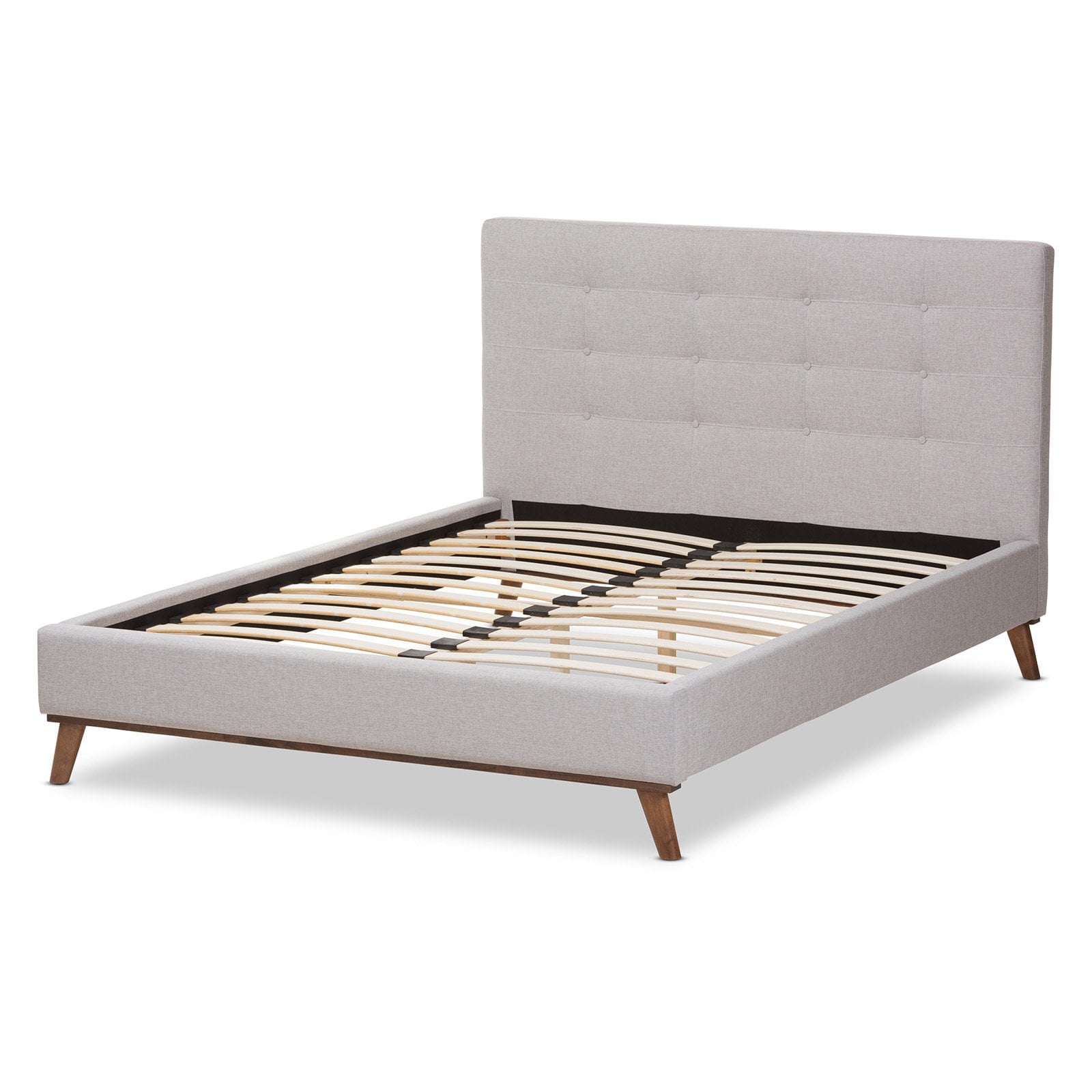 Baxton Studio Valencia Mid-Century Modern Fabric Full Size Platform Bed, Multiple Colors