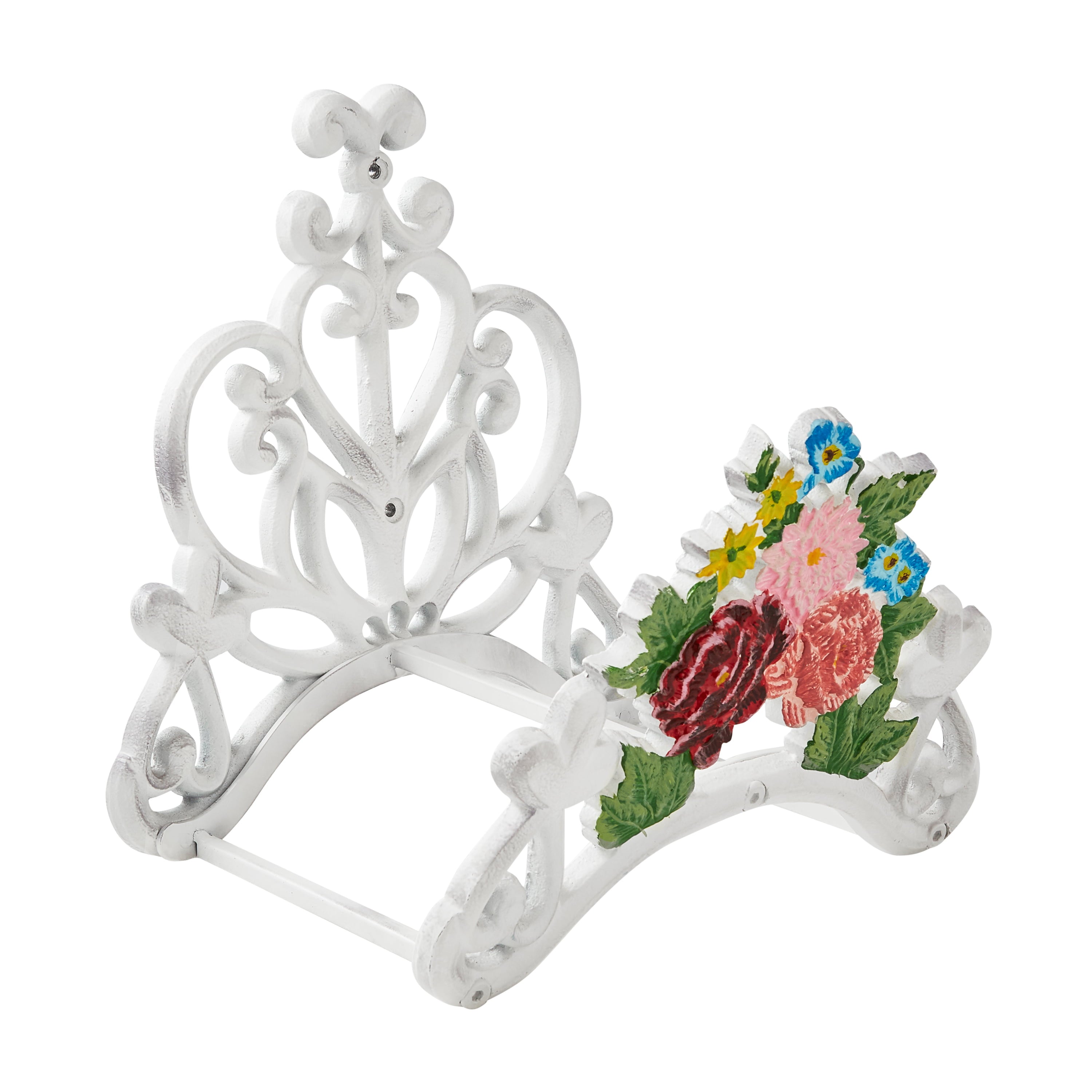 The Pioneer Woman Decorative Metal Floral Hose Hanger， White