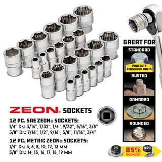 Powerbuilt 28 Piece Zeon Socket Set for Damaged Bolts 240120