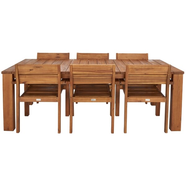 SAFAVIEH Outdoor Hestia Solid Wood 7Piece Dining Set