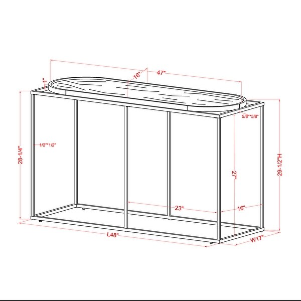 Furniture of America Jaide Contemporary Champagne Tone 48-inch Sofa Table