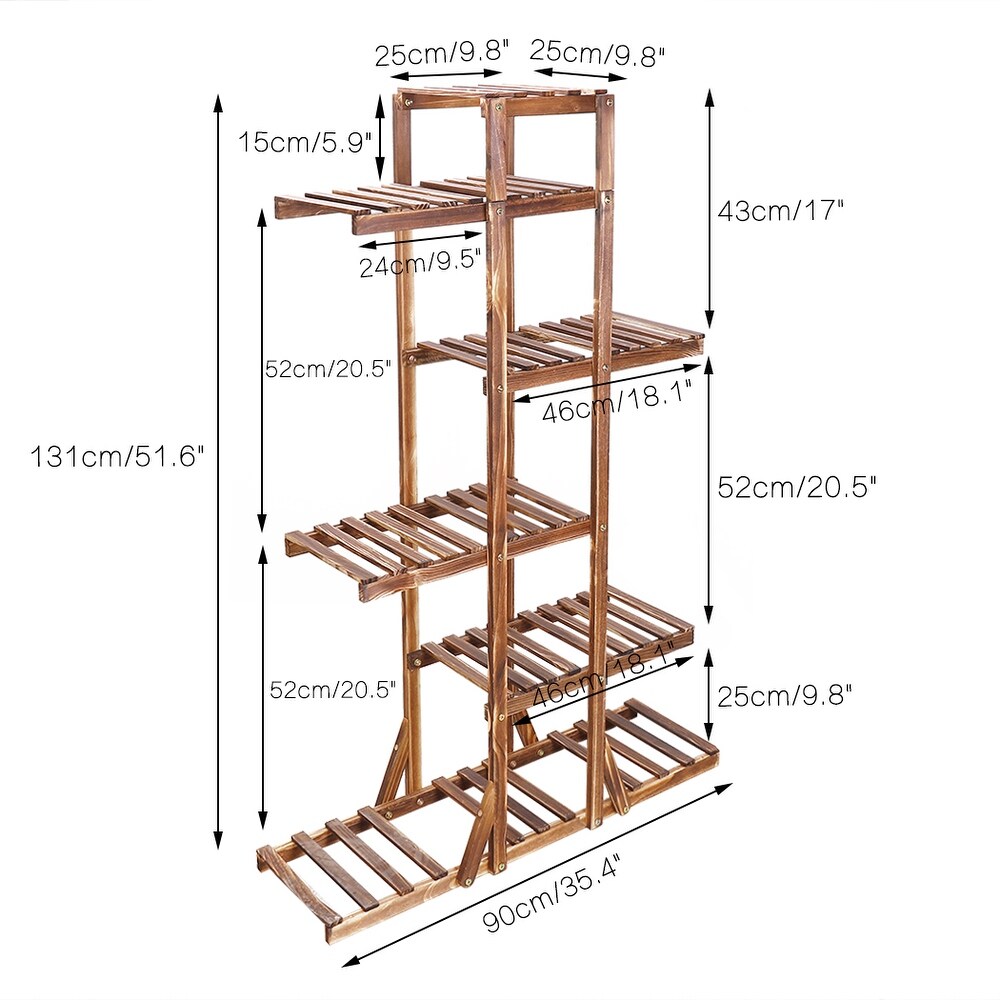 6 Tier Corner Wooden Plant Stand Ladder Flower pot Display Rack Shelf