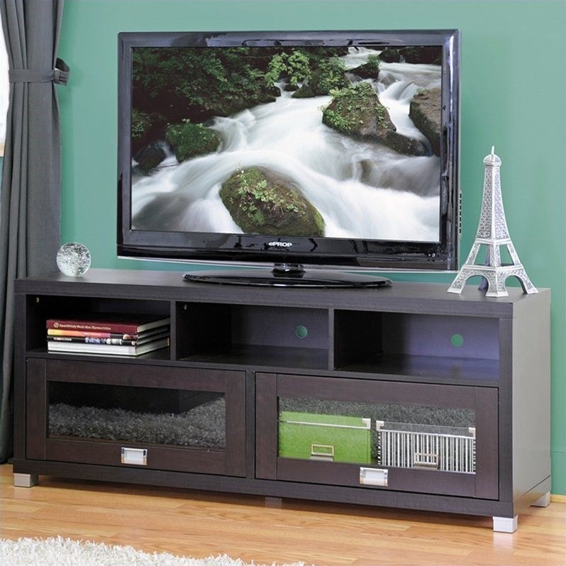 Baxton Studio Swindon Modern TV Stand With Glass Doors   Contemporary   Entertainment Centers And Tv Stands   by Baxton Studio  Houzz