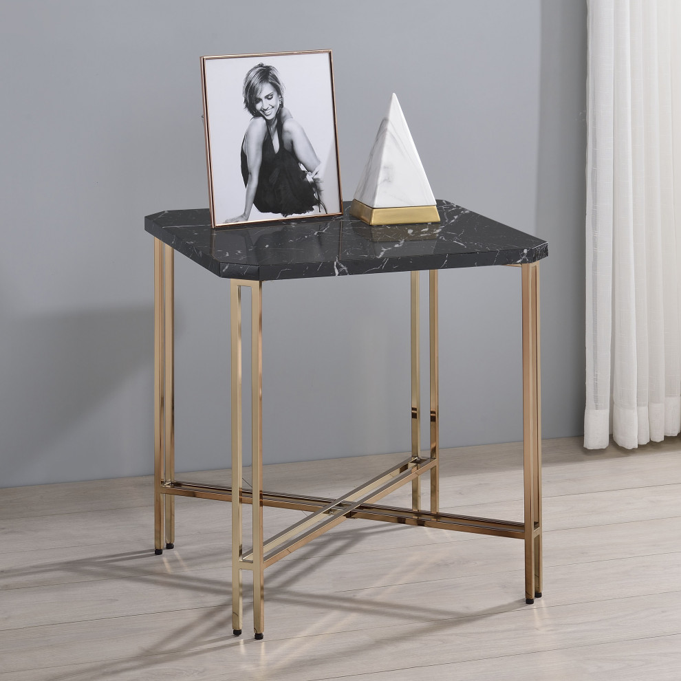 Steve Silver Daxton Black Faux Marble Square End Table   Contemporary   Side Tables And End Tables   by Steve Silver  Houzz