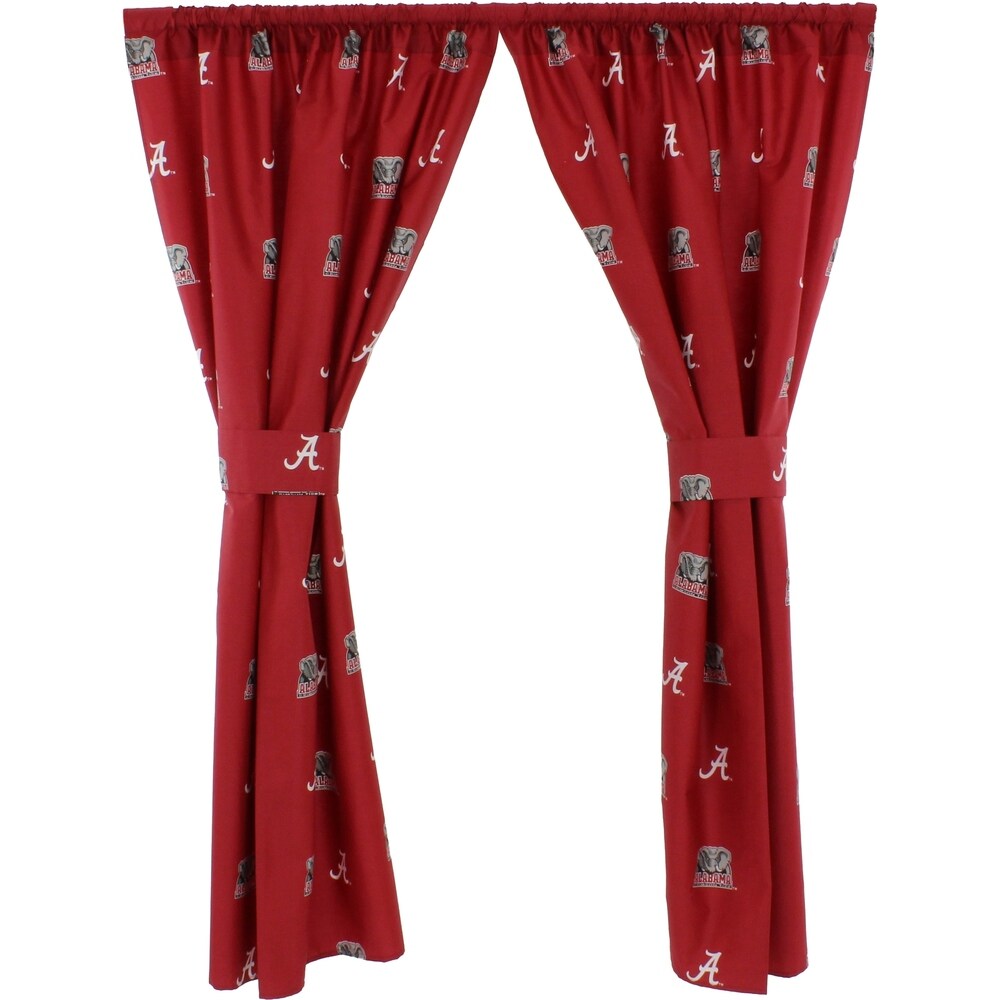 Alabama Crimson Tide 100% Cotton  Curtain Panels  Set of 2
