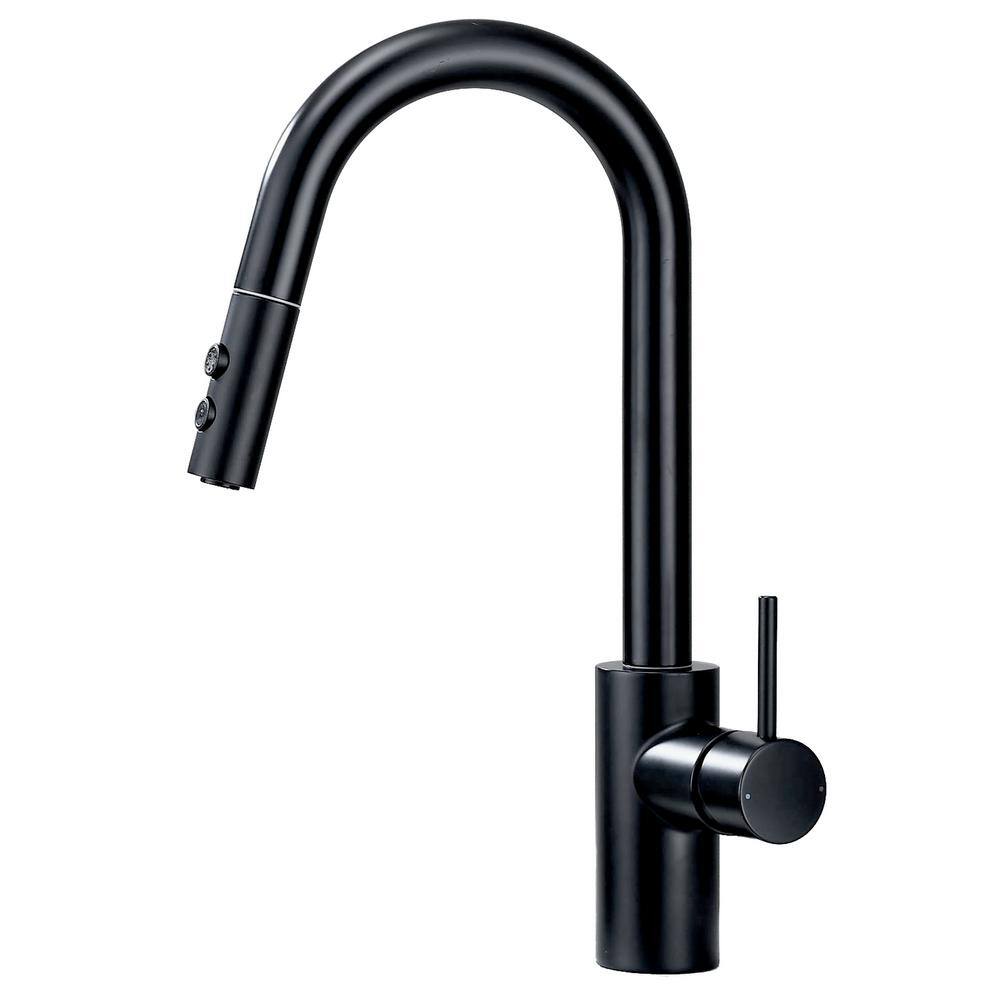 LUXIER Single-Handle Pull-Down Sprayer Kitchen Faucet with 2-Function Sprayhead in Matte Black KTS21-TM