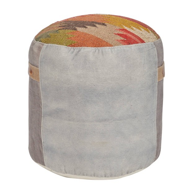 Cotton Pouf Featuring A Screenprinted Bicycle Illustration With Script Olivia amp May