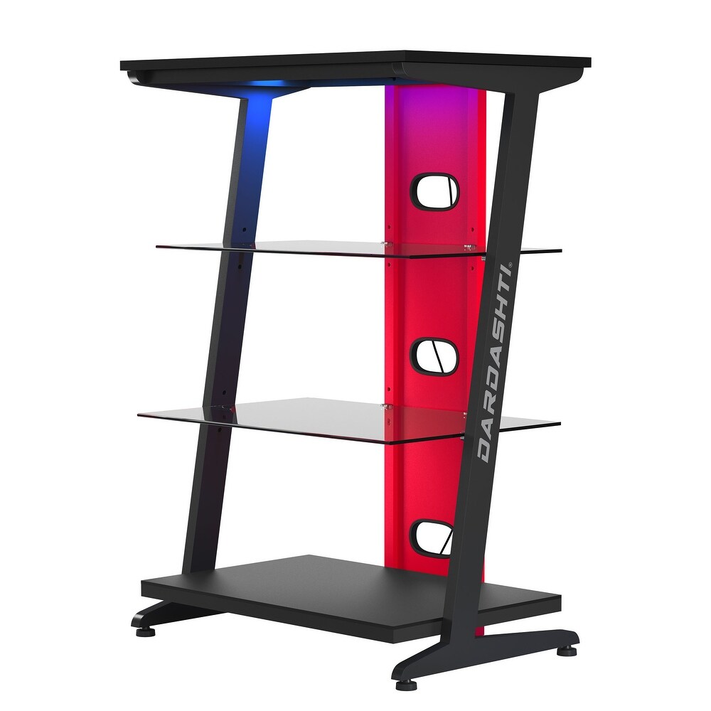 Dardashti 4 Tiered Tempered Glass Adjustable Gaming Shelf