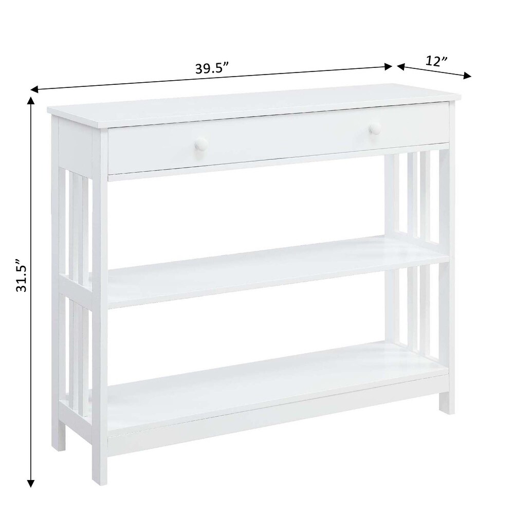 Convenience Concepts Mission 1 Drawer Console Table with Shelves