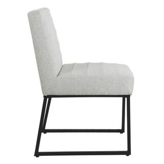 Homepop Channeled Sustainable Gray Woven Upholstery Metal Dining Chair K8614-F2418