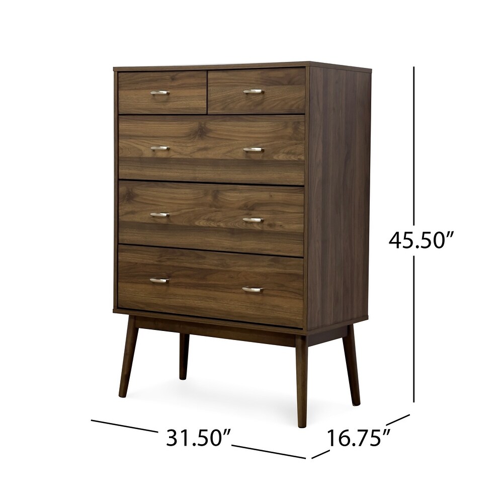 Curtisian 3 Piece 5 Drawer Dresser and Nightstand Bedroom Set by Christopher Knight Home