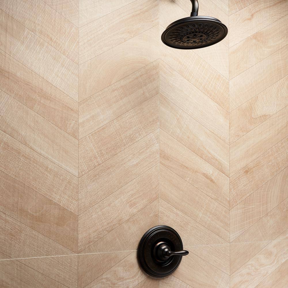 Ivy Hill Tile Montgomery Chevron Maple 24 in. x 48 in. Matte Porcelain Floor and Wall Tile (15.49 sq. ft.Case) EXT3RD101068